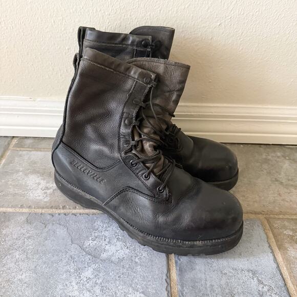 Belleville Combat Boots Mens 10.5 Wide Black Leather Tactical Vibram USA main image 4